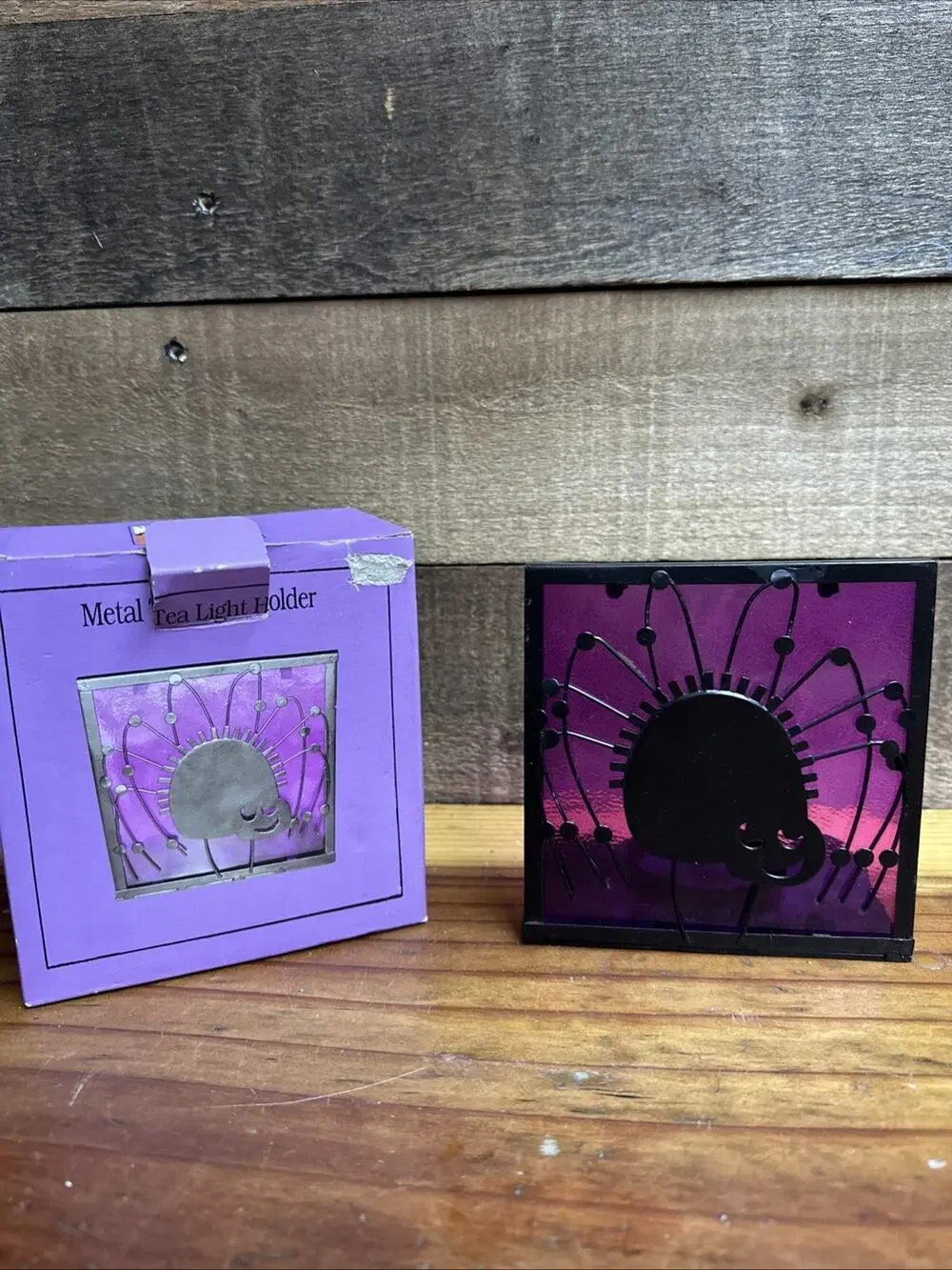 Spider Halloween Tea Light Holder In Box